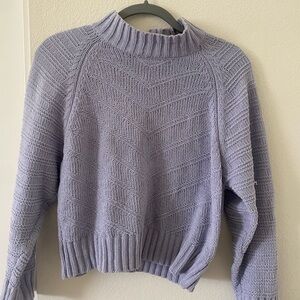 Lavender Chevron Mock Neck Sweater